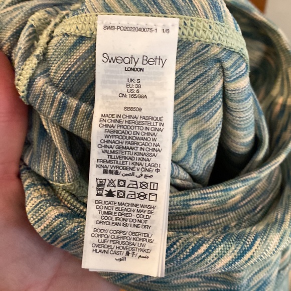 Small Sweaty Betty blue and green outdoor technical wear sweatshirt - Picture 6 of 6